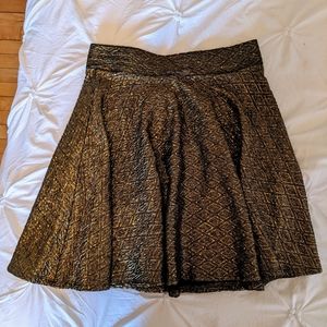 EUC Gold Metallic Pleated Skirt